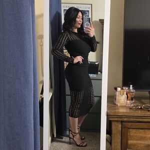 Alexander Wang - T by Alexander Wang Black 2 piece set long sleeve top & skirt